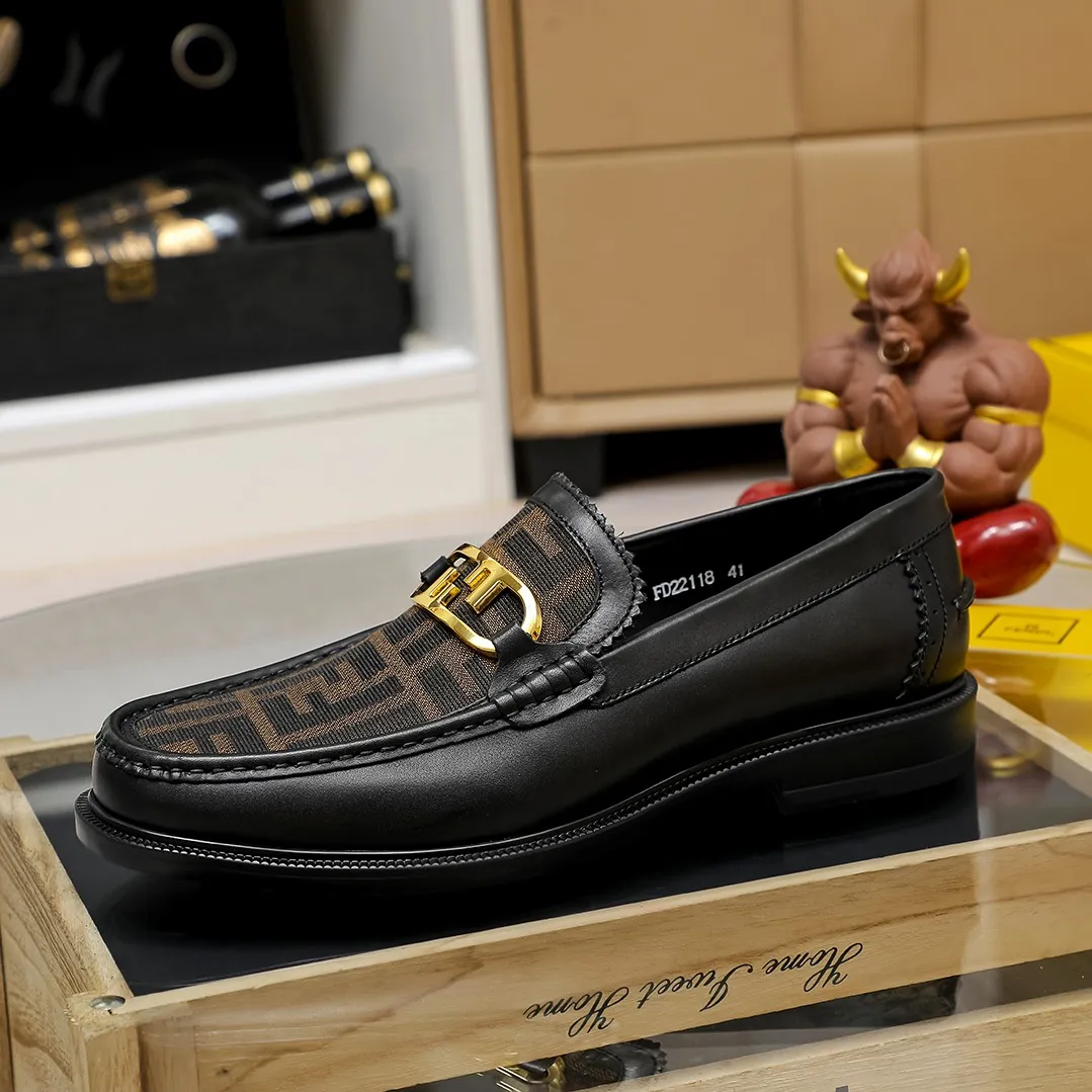 Men's shoes💰440 🕷🕷【FENDI】The latest men's formal leather shoes🇨🇳Classic series not to be missed💯The first layer is made of imported first-layer cowhide☘Original quality, the leather is smooth and delicate🎋The version is awesome, the perfect streamlined outline🍇🐮Leather lining, 2 colors, size 38-45...